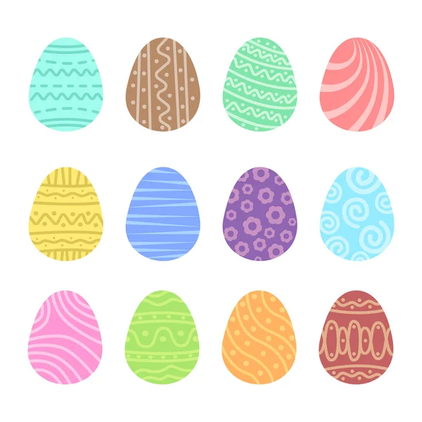 Ponga el huevo de Pascua con adorno. Pack icono huevo de Pascua simple — Vector de stock