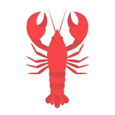 düz tarzda izole kırmızı ıstakoz