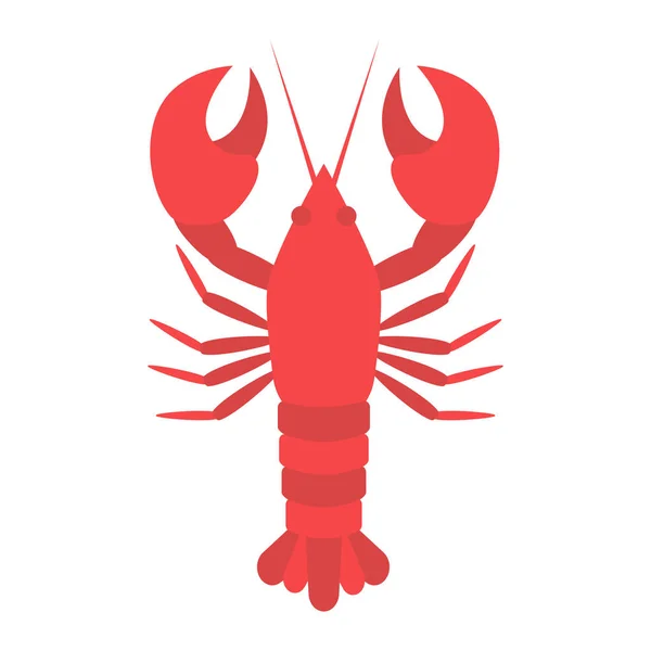 Red lobster in flat style isolated — Stock Vector