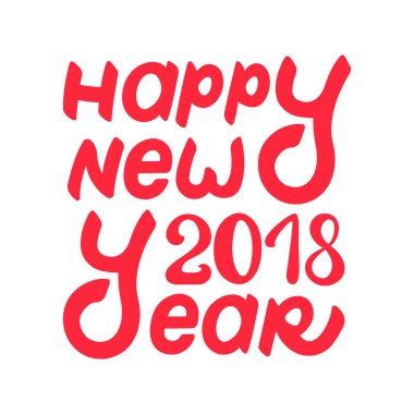 Mutlu yeni yıl 2018 yazı el çekilmiş