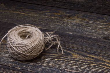 Grunge jüt sicim rustik ahşap zemin üzerine