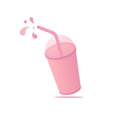 Cup of smoothie with drops levitation