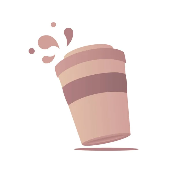 Papel taza de café con gotas isométricas — Vector de stock