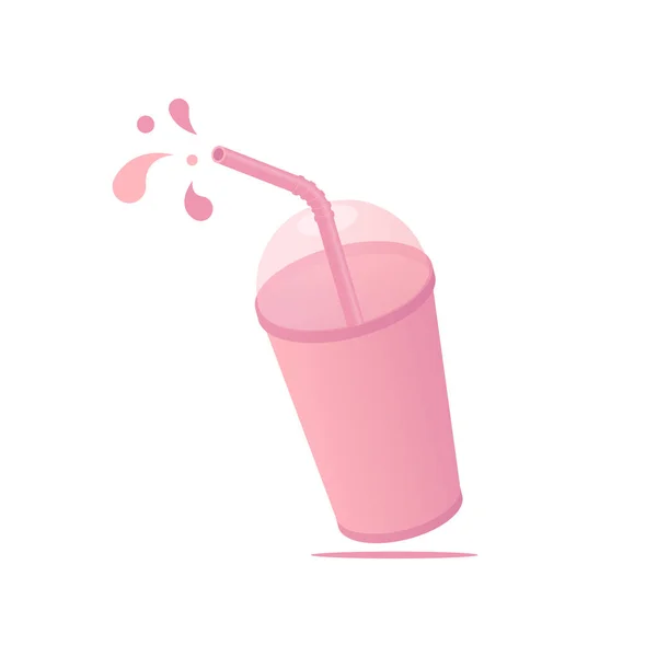 Cup of smoothie with drops levitation — 图库矢量图片
