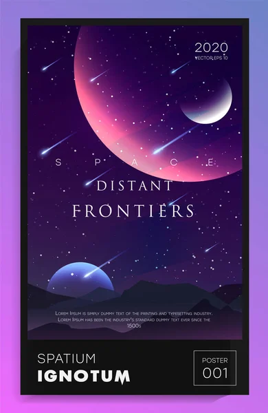 Vector Illustratie Van Ruimte Planeten Sterrenstelsel Voor Poster Banner Achtergrond — Stockvector