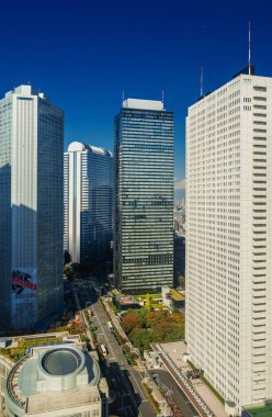 Shinjuku finans bölgesine manzarası