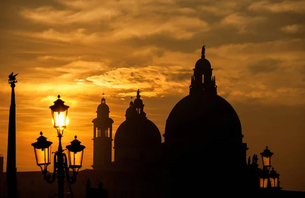 Venice sunset with domes