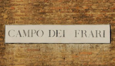 Venedik Campo dei Frari yol eski işareti