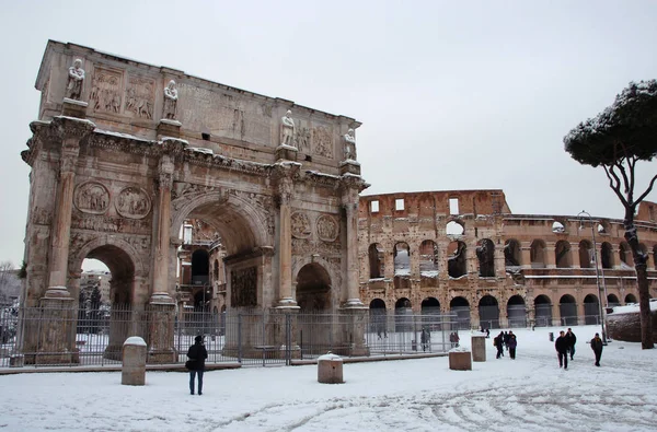 Snow in Rome — Stock Photo, Image