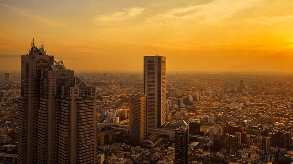 Tokyo Japan November 2017 Zicht Stad Eindeloze Buitenwijken Gewikkeld Zonsondergang — Stockfoto