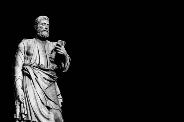 San Pietro Con Chiave Del Cielo Statua Sul Ponte Dell — Foto Stock