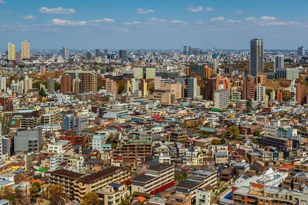 Tokyo Eindeloze Voorsteden Een Muur Van Beton Gebouwen Uitzicht Van — Stockfoto