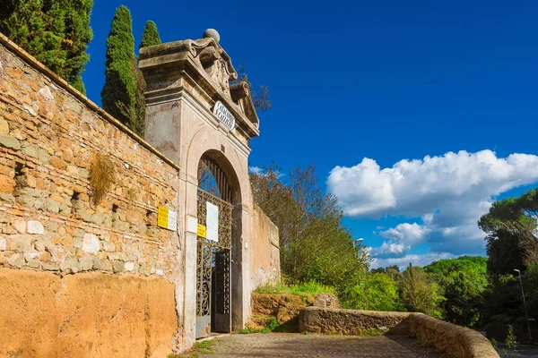 Rzym Włochy Październik 2015 Wejście Katakumby Kalikstusa Jednego Największych Najbardziej — Zdjęcie stockowe