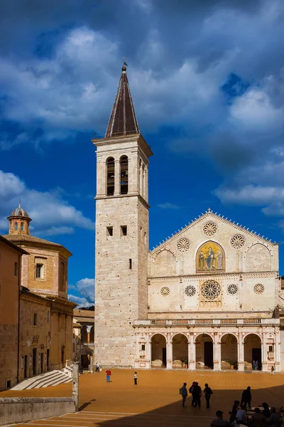 Spoleto Itália Setembro 2019 Turistas Visitam Famosa Bela Catedral Spoleto — Fotografia de Stock