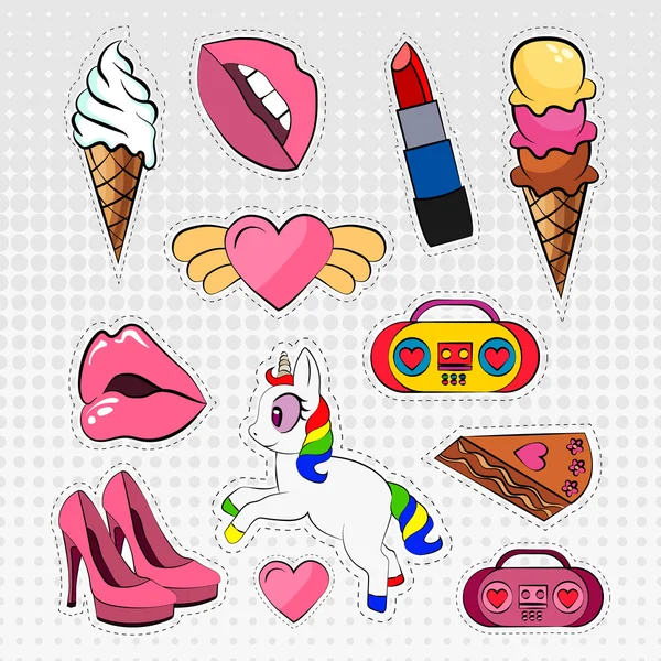 Collection of girly pop stickers. 13820329 Vector Art at Vecteezy