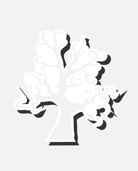 Nové a kreativní styl štítku na pozadí pokroucených stromů — Stockový vektor