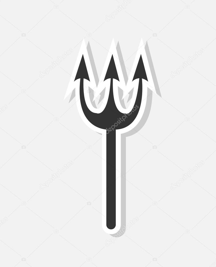 new and creative style sticker on background devils trident
