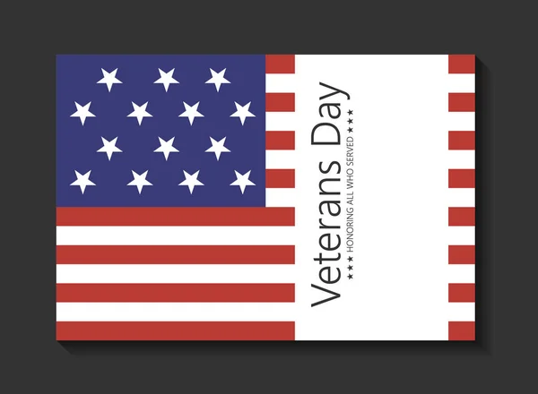 Εικονογράφηση διάνυσμα Βετεράνοι Ημέρα αφίσα πρότυπο αστέρια με U.S.A — Διανυσματικό Αρχείο