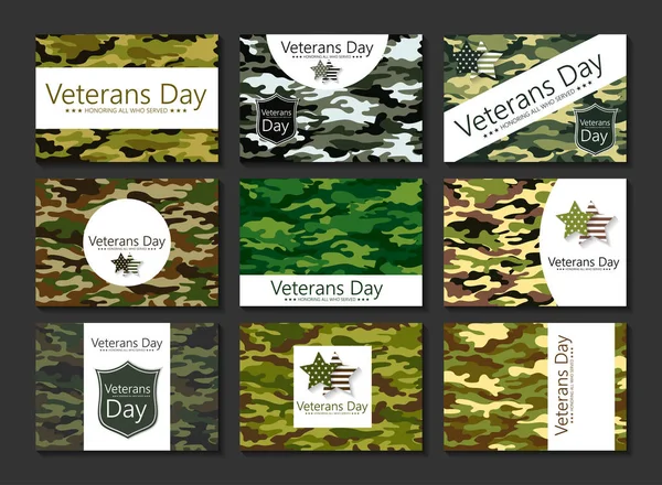 Шаблон буклету день ветеранів у кольору хакі — стоковий вектор