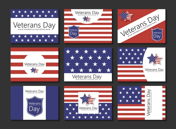 Ilustração do vetor Modelo de cartaz do dia dos veteranos Estrelas com EUA — Vetor de Stock