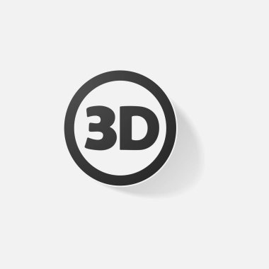 Etiket kağıt ürünleri gerçekçi öğesi tasarım illüstrasyon 3d yazıt