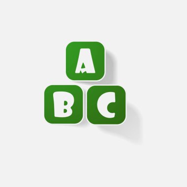 Etiket kağıdı ürünleri gerçekçi öğesi tasarım b c harfleri