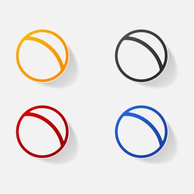 Etiket kağıt ürünleri gerçekçi öğesi tasarım illüstrasyon çocuk topu