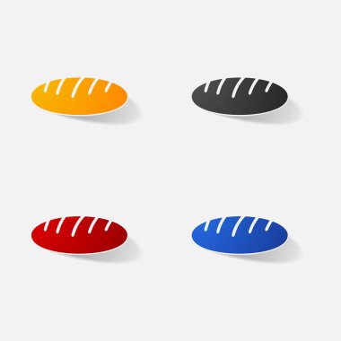 Etiket kağıt ürünleri gerçekçi öğesi tasarım illüstrasyon ekmek