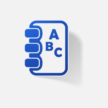 Etiket kağıt ürünleri gerçekçi öğesi tasarım illüstrasyon defter