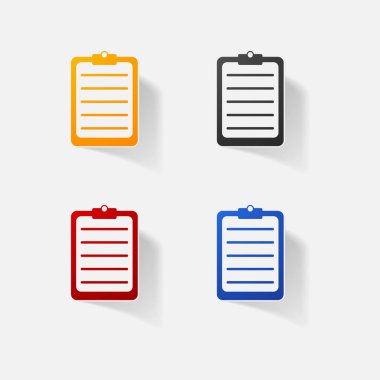 Etiket kağıt ürünleri gerçekçi öğesi tasarım illüstrasyon defter