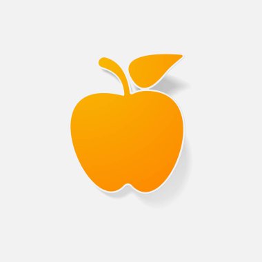 Etiket kağıt ürünleri gerçekçi öğesi tasarım illüstrasyon elma