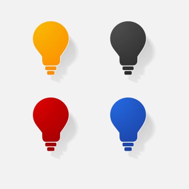 Etiket kağıt ürünleri gerçekçi öğesi tasarım çizim ışık