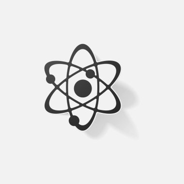 Etiket kağıt ürünleri gerçekçi öğesi tasarım illüstrasyon atom