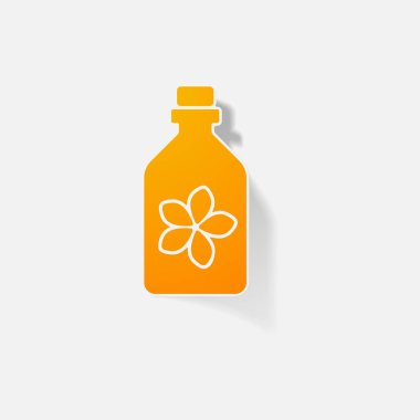 Etiket kağıt ürünleri gerçekçi öğe tasarlamak masaj yağı