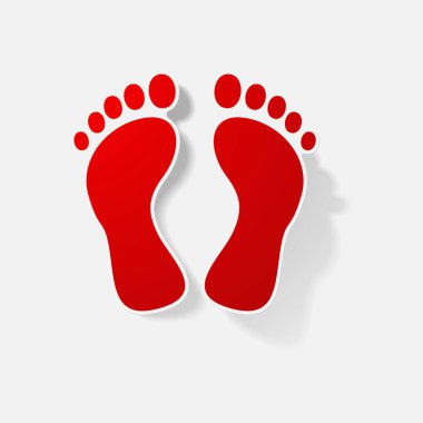 Etiket kağıt ürünleri gerçekçi öğesi tasarım illüstrasyon ayak izi