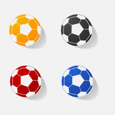Etiket kağıt ürünleri gerçekçi öğesi tasarım illüstrasyon futbol topu