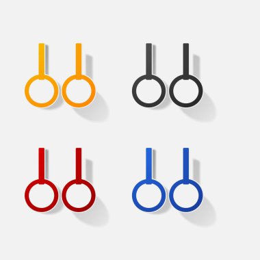 Etiket kağıt ürünleri gerçekçi öğesi tasarım illüstrasyon jimnastik Yüzükler