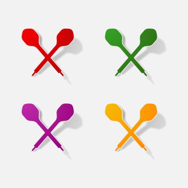 Etiket kağıt ürünleri gerçekçi öğesi tasarım illüstrasyon Dart