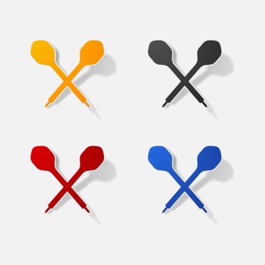 Etiket kağıt ürünleri gerçekçi öğesi tasarım illüstrasyon Dart