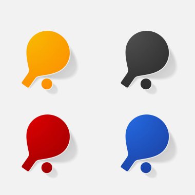 Etiket kağıt ürünleri gerçekçi öğe tasarlamak Ping Pong