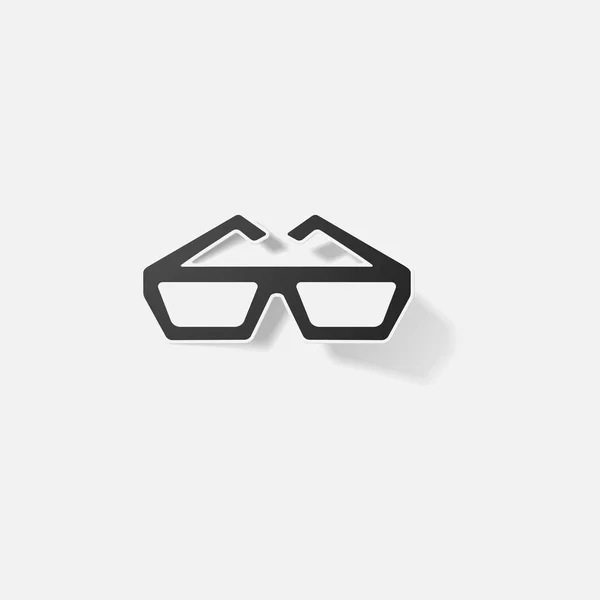 Matrica papír termékek reális statikai illusztráció szemüveg Cinema — Stock Vector