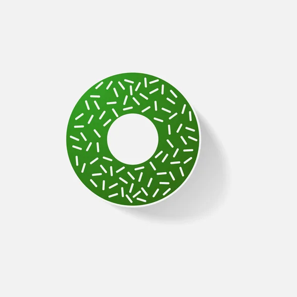Sticker paper products realistic element design illustration donut — Stock Vector
