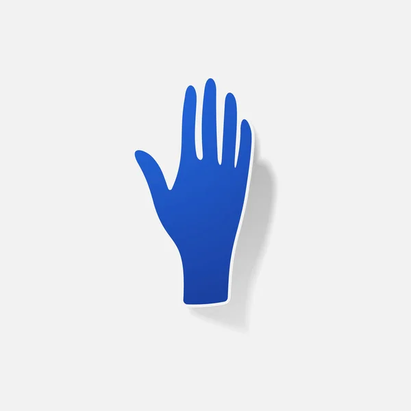 Productos de papel adhesivo realista elemento diseño ilustración manos — Vector de stock