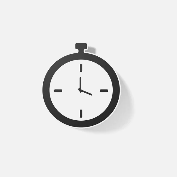 Αυτοκόλλητο χαρτί προϊόντα ρεαλιστικό στοιχείο σχεδιασμού εικονογράφηση χρονόμετρο — Διανυσματικό Αρχείο