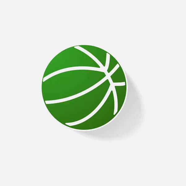 Aufkleber Papier Produkte realistisches Element Design Illustration Basketball — Stockvektor