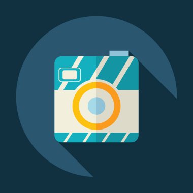 Gölge simgesi kamera ile düz modern tasarım