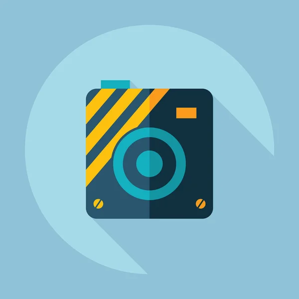 Plat modern design met schaduw pictogram camera — Stockvector