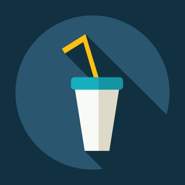 Gölge simgesi bardak düz modern tasarım