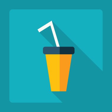 Gölge simgesi bardak düz modern tasarım