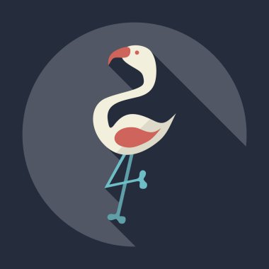 Gölge simgesi flamingo düz modern tasarım